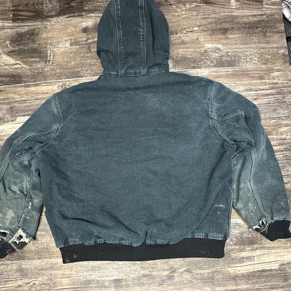 Vintage Carhartt J140 Made in USA Black Faded Distressed Work Jacket XL - Picture 3 of 16